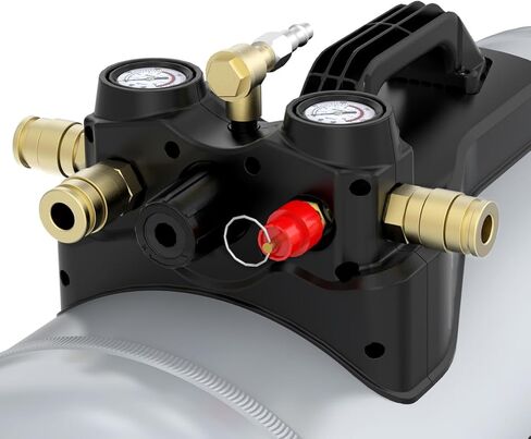 Portable Air Tank 10 Gallon Capacity with 27" Hose and Pressure Gauge,1/4" NPT Couplings in Saudi Arabia