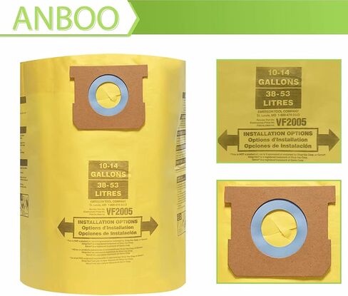 for Shop Vac 90661 9066100 Type E Wet Dry Vacuum Bag for Shop Vac 5 To 8 Gallon Disposable Collection Filter Bags (yellow-6pcs) in Saudi Arabia