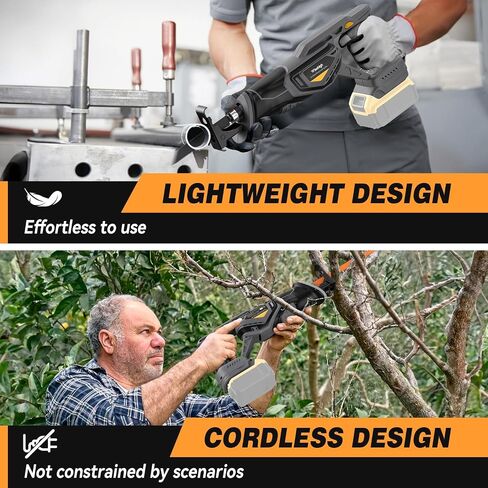 Cordless Reciprocating Saw For Dewalt 20V Battery, Brushless Reciprocating Saw, 3300RPM 28mm Reciprocating Stroke, 8 Saw Tool-Free Blade Change For Steel Bars Wood Metal Plastic Cutting (Tool Only) in Saudi Arabia