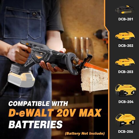 Cordless Reciprocating Saw For Dewalt 20V Battery, Brushless Reciprocating Saw, 3300RPM 28mm Reciprocating Stroke, 8 Saw Tool-Free Blade Change For Steel Bars Wood Metal Plastic Cutting (Tool Only) in Saudi Arabia