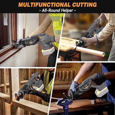 Cordless Reciprocating Saw For Dewalt 20V Battery, Brushless Reciprocating Saw, 3300RPM 28mm Reciprocating Stroke, 8 Saw Tool-Free Blade Change For Steel Bars Wood Metal Plastic Cutting (Tool Only) in Saudi Arabia