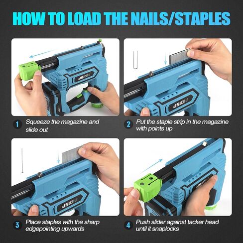18 Gauge Nail Gun Battery Powered, 2 in 1 Cordless Nail Gun, 20V Cordless Brad Nailer/Stapler with Battery and Charger, A Storage Bag, 1000 Staples and 1500 Nail for Carpentry & DIY in Kuwait