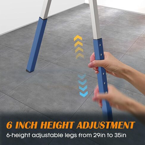 Adjustable Height Sawhorse 2 Pack, Folding Portable Saw Horses with 30-34 inch Adjustable Legs, Heavy Duty Steel Pro Bench Saw Horse for Woodworking, Carpenters, Contractors, Fully Assembled (blue) in Saudi Arabia