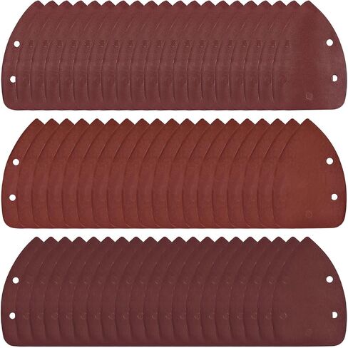 60pcs Mouse Sander Detail Sandpaper - [ 400-1000 Grit, 3.5" x 5.5"] Triangle Hook and Loop Assorted Sanding Pads Sheet for Wood Furniture Polishing Use | 5 Hole, Aluminum Oxide in Saudi Arabia
