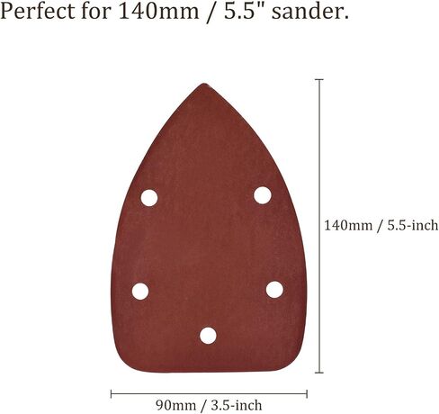60pcs Mouse Sander Detail Sandpaper - [ 400-1000 Grit, 3.5" x 5.5"] Triangle Hook and Loop Assorted Sanding Pads Sheet for Wood Furniture Polishing Use | 5 Hole, Aluminum Oxide in Saudi Arabia
