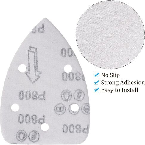 60pcs Mouse Sander Detail Sandpaper - [ 400-1000 Grit, 3.5" x 5.5"] Triangle Hook and Loop Assorted Sanding Pads Sheet for Wood Furniture Polishing Use | 5 Hole, Aluminum Oxide in Saudi Arabia