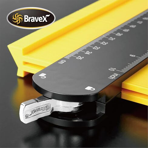 مقياس محيطي 10 بوصة - أداة ملف تعريف قياس محيطي ممتازة، ناسخ شكل غير منتظم مع قفل معدني قابل للتعديل، نسخ دقيق للزوايا وقوالب النجارة والبلاط in Kuwait