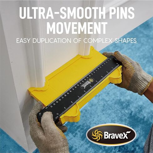 مقياس محيطي 10 بوصة - أداة ملف تعريف قياس محيطي ممتازة، ناسخ شكل غير منتظم مع قفل معدني قابل للتعديل، نسخ دقيق للزوايا وقوالب النجارة والبلاط in Kuwait