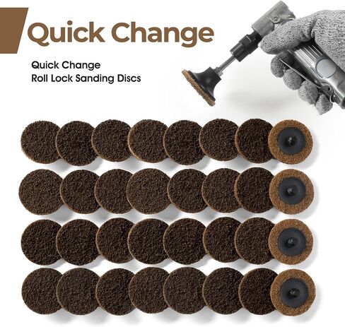 46PCS Roll Lock Disc 2 Inch Quick Change Sanding Discs with 1PCS 1/4" Holder Surface Conditioning Discs Die Grinder Accessories for Grind Rust Polishing Paint Removal in Saudi Arabia