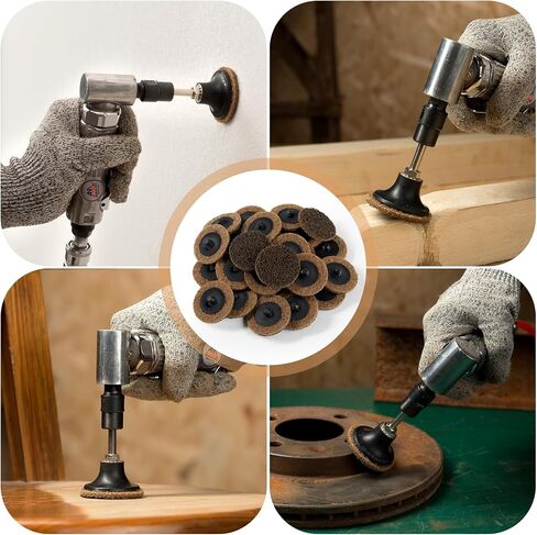 46PCS Roll Lock Disc 2 Inch Quick Change Sanding Discs with 1PCS 1/4" Holder Surface Conditioning Discs Die Grinder Accessories for Grind Rust Polishing Paint Removal in Saudi Arabia