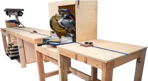 DIY Miter Saw Station with Storage Plans - Woodworking Bench Build in Saudi Arabia