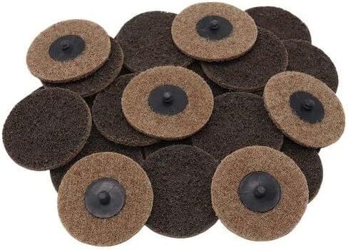 3" Quick Change Non-Woven Nylon Surface Conditioning Discs for Deburring Sanding Blending Polishing Paint Removal with Male R-Type Backing, Use with Die Grinder - Brown- (Coarse) - (25 Pack) in Saudi Arabia
