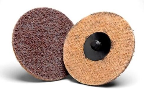 3" Quick Change Non-Woven Nylon Surface Conditioning Discs for Deburring Sanding Blending Polishing Paint Removal with Male R-Type Backing, Use with Die Grinder - Brown- (Coarse) - (25 Pack) in Saudi Arabia