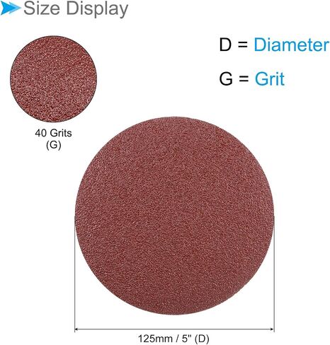 PSA Sanding Discs, 5 Inch Dia 40 Grits, Self Adhesive Sticky-Back Sandpaper - (Applications: for Woodworking Metal Finishing), 15-Pieces in Saudi Arabia