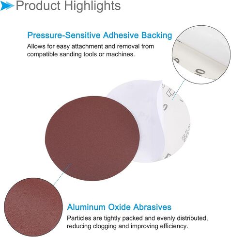 PSA Sanding Discs, 5 Inch Dia 40 Grits, Self Adhesive Sticky-Back Sandpaper - (Applications: for Woodworking Metal Finishing), 15-Pieces in Saudi Arabia