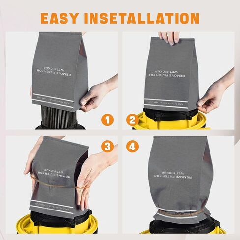 6 أكياس فلتر من قماش الغبار (موديل 9-38737) تعمل مع فلاتر مكنسة كهربائية من متجر بسعة 2 إلى 2.5 جالون ومكنسة كهربائية على شكل دلو باورهيد، تتضمن 6 أكياس مكنسة من متجر الحرفيين، و3 أشرطة تثبيت، وفرشاة واحدة in Kuwait