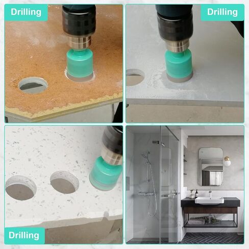 Diamond Core Drill Bits - 25/35mm and Diamond Chamfer Bits 50mm Finger Milling Bits 20mm with 5/8"-11 Thread Tile Hole Saw Cutter Dry Drilling Milling Grinding for Porcelain Ceramic Tile in Saudi Arabia