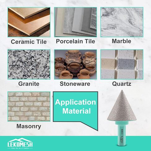 Diamond Core Drill Bits - 25/35mm and Diamond Chamfer Bits 50mm Finger Milling Bits 20mm with 5/8"-11 Thread Tile Hole Saw Cutter Dry Drilling Milling Grinding for Porcelain Ceramic Tile in Saudi Arabia