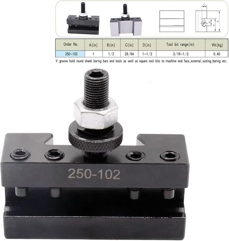 8Pcs AXA Wedge Type Quick Change Tool Post 250-111 Set Lathe Holder Plus 1 extra 250-101XL and 1 extra 250-102XL For Lathe Swing 6"-12" Steel Material in Saudi Arabia