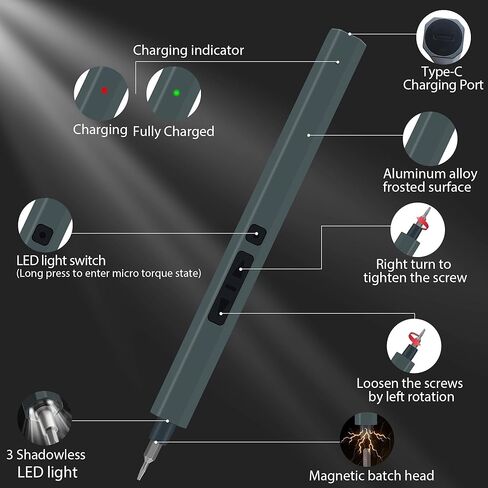 مجموعة مفكات كهربائية صغيرة - 82 في 1 مفكات كهربائية دقيقة ومثقاب، مع 64 قطعة مغناطيسية، بطارية قابلة لإعادة الشحن، مفك عزم دوران الطاقة مع أضواء LED لساعة كاميرا الهاتف in Kuwait