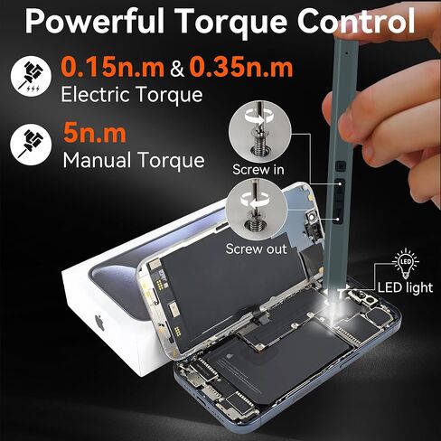 مجموعة مفكات كهربائية صغيرة - 82 في 1 مفكات كهربائية دقيقة ومثقاب، مع 64 قطعة مغناطيسية، بطارية قابلة لإعادة الشحن، مفك عزم دوران الطاقة مع أضواء LED لساعة كاميرا الهاتف in Kuwait