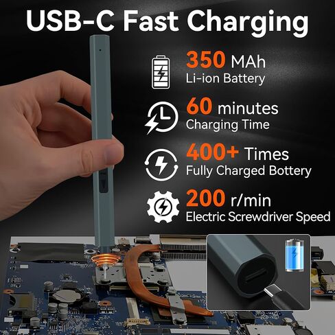 مجموعة مفكات كهربائية صغيرة - 82 في 1 مفكات كهربائية دقيقة ومثقاب، مع 64 قطعة مغناطيسية، بطارية قابلة لإعادة الشحن، مفك عزم دوران الطاقة مع أضواء LED لساعة كاميرا الهاتف in Kuwait