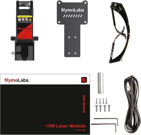 Optical Output 10W Compressed Spot Laser Module with Air Assist Nozzle, 0.08mm*0.07mm Laser Spot, Work for NBS-6040, NBX-5040, Other Machine with 12V PWM GND Port in Kuwait