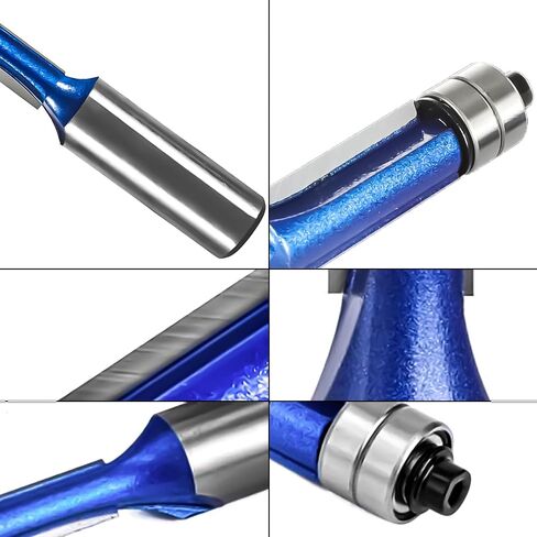 لقم توجيه ذو حواف متساطحة محمل علوي مع لقم توجيه CarbideTrim 1/4 بوصة، 5/16 بوصة، 3/8 بوصة، 1/2 بوصة in Kuwait