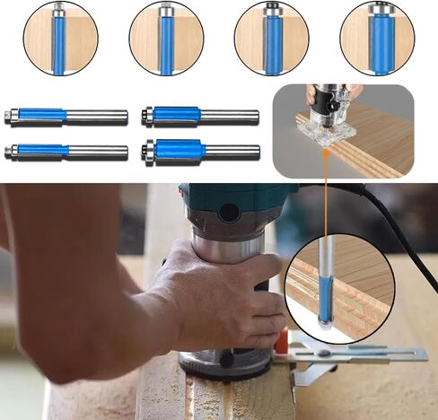 لقم توجيه ذو حواف متساطحة محمل علوي مع لقم توجيه CarbideTrim 1/4 بوصة، 5/16 بوصة، 3/8 بوصة، 1/2 بوصة in Kuwait