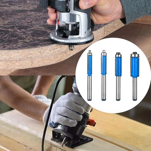 لقم توجيه ذو حواف متساطحة محمل علوي مع لقم توجيه CarbideTrim 1/4 بوصة، 5/16 بوصة، 3/8 بوصة، 1/2 بوصة in Kuwait