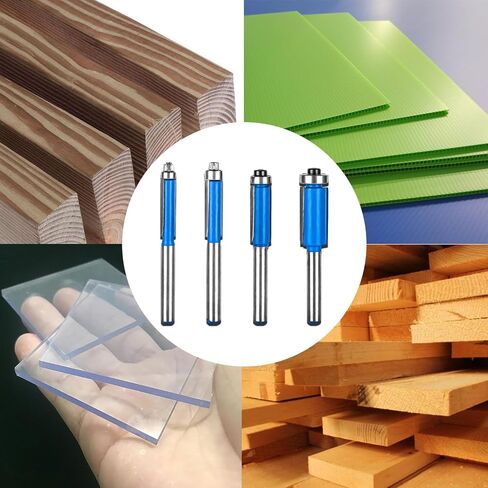 لقم توجيه ذو حواف متساطحة محمل علوي مع لقم توجيه CarbideTrim 1/4 بوصة، 5/16 بوصة، 3/8 بوصة، 1/2 بوصة in Kuwait
