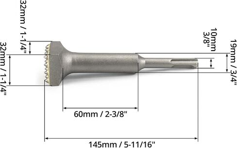 QWORK 5 11/16" x 1 1/4" 16-Point Concrete Repair Patch Preparation Bushing Tool with SDS-Compatible, Square Head Concrete Roughness Removal Bit for Rotary Hammer - 2 Pack in Saudi Arabia