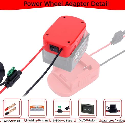 عبوتان من محول عجلة الطاقة متوافق مع محول بطارية Milwaukee M18 18V مع الصمامات ومحطات الأسلاك موصل محول الطاقة لألعاب السيارات RC DIY والروبوتات وشاحنة Rc in Kuwait