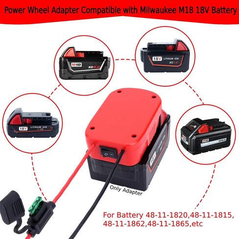 عبوتان من محول عجلة الطاقة متوافق مع محول بطارية Milwaukee M18 18V مع الصمامات ومحطات الأسلاك موصل محول الطاقة لألعاب السيارات RC DIY والروبوتات وشاحنة Rc in Kuwait