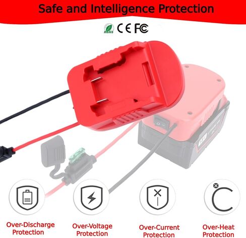عبوتان من محول عجلة الطاقة متوافق مع محول بطارية Milwaukee M18 18V مع الصمامات ومحطات الأسلاك موصل محول الطاقة لألعاب السيارات RC DIY والروبوتات وشاحنة Rc in Kuwait