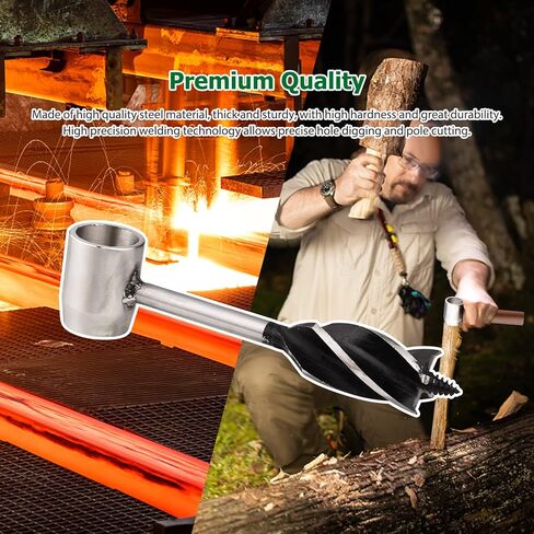 أداة المستوطنين البقاء على قيد الحياة مفتاح اوجير يدوي، Weytoll 4-Edge دليل اوجير المستوطن مفتاح Bushcraft سكوتش العين اوجير الحفر لأعمال النجارة التخييم الحطب تقسيم in Kuwait