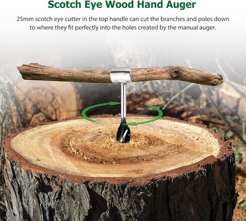 أداة المستوطنين البقاء على قيد الحياة مفتاح اوجير يدوي، Weytoll 4-Edge دليل اوجير المستوطن مفتاح Bushcraft سكوتش العين اوجير الحفر لأعمال النجارة التخييم الحطب تقسيم in Kuwait