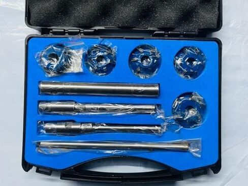 Omex 5 Pcs Carbide Tipped Cutter Set Small Engines Valve Seat Face Cutters 45, 70 (20 Bore Degree) + 1 Arbor Rod + 2 Guides + 1 Handle Fitted in Plastic Box in Saudi Arabia