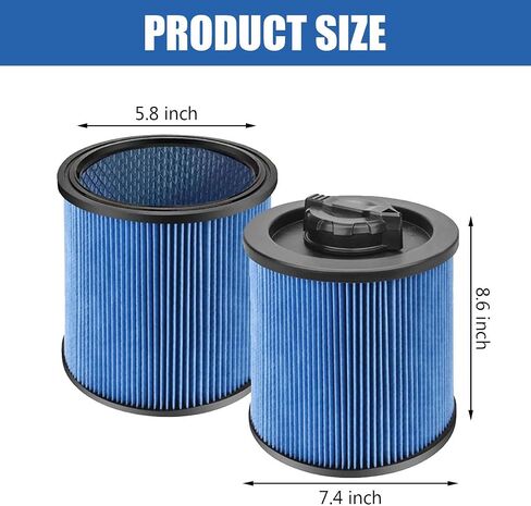 MZY LLC DXVC4003 HEPA Cartridge Filter Replacement for DEWALT 4 Gallon DXV04T, DXV05P, DXV05S, DXV08S, DXV06G Wet/Dry Vacuum Cleaners, 2 Pack in Saudi Arabia