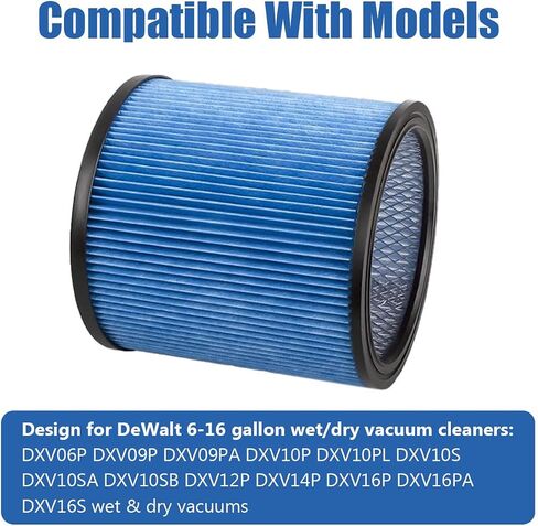 MZY LLC DXVC4003 HEPA Cartridge Filter Replacement for DEWALT 4 Gallon DXV04T, DXV05P, DXV05S, DXV08S, DXV06G Wet/Dry Vacuum Cleaners, 2 Pack in Saudi Arabia