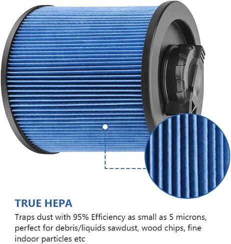 MZY LLC DXVC4003 HEPA Cartridge Filter Replacement for DEWALT 4 Gallon DXV04T, DXV05P, DXV05S, DXV08S, DXV06G Wet/Dry Vacuum Cleaners, 2 Pack in Saudi Arabia