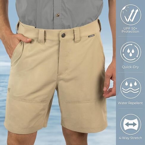 KastKing Cool Caster Men's Fishing Shorts, UPF 50+ Hiking Shorts, 10.5" and 7.5" Available, Water Repellent, 4-Way Stretch in Saudi Arabia