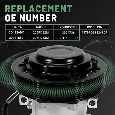 AC Compressor Fit for Mack LEU/MRU | for Volvo VNL/VNM/VAH/VHD, 2008 2009 2010 2011 2012 2013 2014 2015 2016#Replace CO4326, 206RD53M, 20721587 A/C Air Compressor in Saudi Arabia
