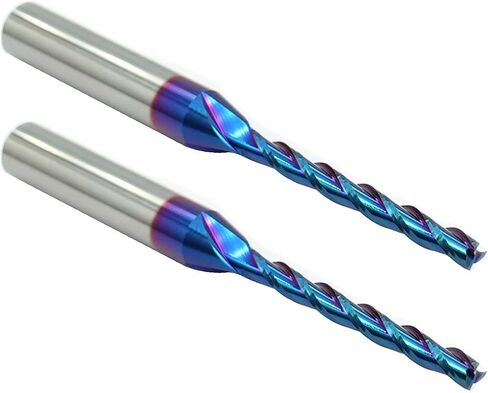 CNC Router Bit 1/4" Shank 1/8" Cutting Dia 3 Flutes Spiral End Mill 2 PCS | extra‑long cutting length design gives plenty of reach for deeper cuts, excellent for precision CNC work, Engraving in Saudi Arabia