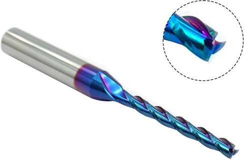 CNC Router Bit 1/4" Shank 1/8" Cutting Dia 3 Flutes Spiral End Mill 2 PCS | extra‑long cutting length design gives plenty of reach for deeper cuts, excellent for precision CNC work, Engraving in Saudi Arabia