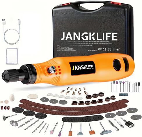 مجموعة أدوات دوارة لاسلكية صغيرة، 3 سرعات قابلة للتعديل وقابلة لإعادة الشحن عبر USB مع 139 ملحقًا للصنفرة والتلميع والحفر والحفر والحرف اليدوية in Kuwait