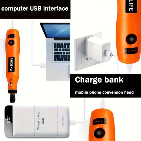 مجموعة أدوات دوارة لاسلكية صغيرة، 3 سرعات قابلة للتعديل وقابلة لإعادة الشحن عبر USB مع 139 ملحقًا للصنفرة والتلميع والحفر والحفر والحرف اليدوية in Kuwait