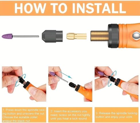 مجموعة أدوات دوارة لاسلكية صغيرة، 3 سرعات قابلة للتعديل وقابلة لإعادة الشحن عبر USB مع 139 ملحقًا للصنفرة والتلميع والحفر والحفر والحرف اليدوية in Kuwait