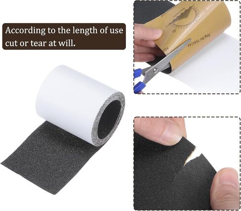 PSA Sandpaper Roll - [2.5 Inch x 2 Yard x 80 Grit] Sticky-Back Sanding Rolls for Automotive Car Paint Woodworking Metal Finishing Use, Silicon Carbide, Grey in Saudi Arabia