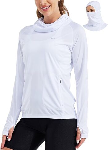 Willit Women's Sun Protection Hoodie UPF 50+ Fishing Hiking Shirt Long Sleeve SPF UV Shirt with Face Mask Lightweight in Kuwait